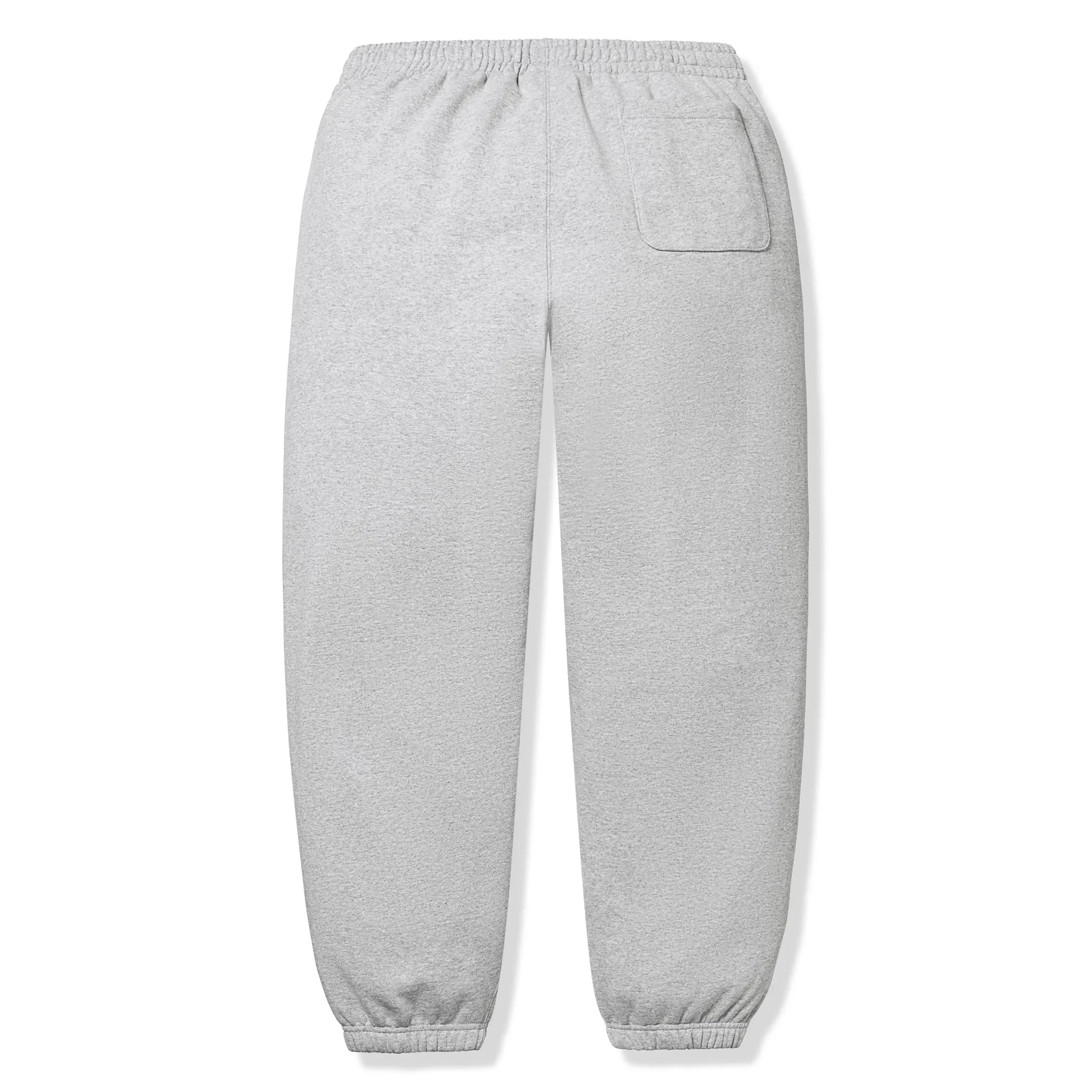 Back View of Supreme Satin Applique Heather Grey Sweatpants